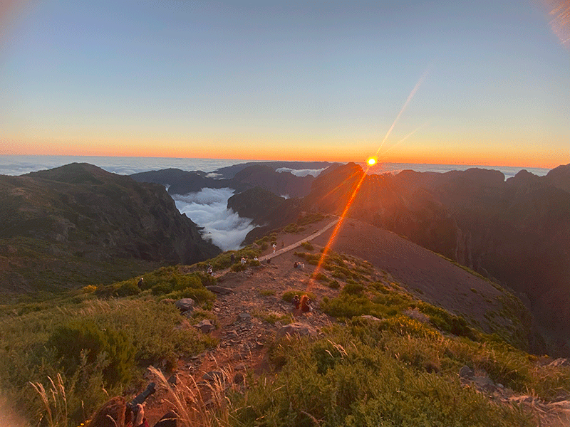 Ruta mejores levadas Madeira: sunset en el Pico Areiro